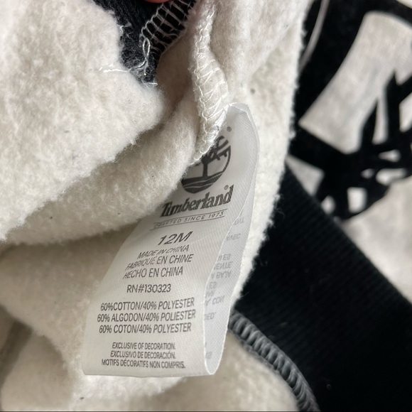 Timberland Sweat Pants Set Jacket‎ Hoodie Cream Black 2 PC - Picture 8 of 8